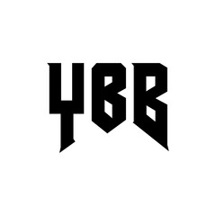 YBB letter logo design for technology company. YBB logo design black and white color combination. YBB logo, YBB vector, YBB design, YBB icon, YBB alphabet. YBB typography logo design.