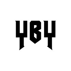 YBY letter logo design for technology company. YBY logo design black and white color combination. YBY logo, YBY vector, YBY design, YBY icon, YBY alphabet. YBY typography logo design.