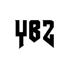 YBZ letter logo design for technology company. YBZ logo design black and white color combination. YBZ logo, YBZ vector, YBZ design, YBZ icon, YBZ alphabet. YBZ typography logo design.