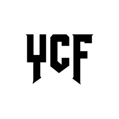 YCF letter logo design for technology company. YCF logo design black and white color combination. YCF logo, YCF vector, YCF design, YCF icon, YCF alphabet. YCF typography logo design.