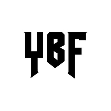 YBF letter logo design for technology company. YBF logo design black and white color combination. YBF logo, YBF vector, YBF design, YBF icon, YBF alphabet. YBF typography logo design.