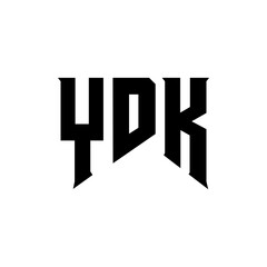 YDK letter logo design for technology company. YDK logo design black and white color combination. YDK logo, YDK vector, YDK design, YDK icon, YDK alphabet. YDK typography logo design.