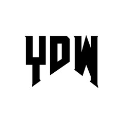 YDW letter logo design for technology company. YDW logo design black and white color combination. YDW logo, YDW vector, YDW design, YDW icon, YDW alphabet. YDW typography logo design.