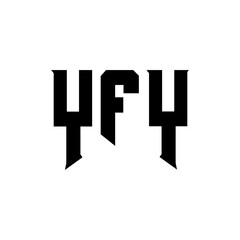 YFY letter logo design for technology company. YFY logo design black and white color combination. YFY logo, YFY vector, YFY design, YFY icon, YFY alphabet. YFY typography logo design.