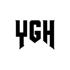 YGH letter logo design for technology company. YGH logo design black and white color combination. YGH logo, YGH vector, YGH design, YGH icon, YGH alphabet. YGH typography logo design.