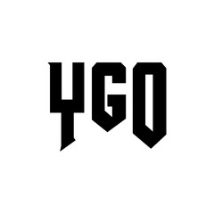 YGO letter logo design for technology company. YGO logo design black and white color combination. YGO logo, YGO vector, YGO design, YGO icon, YGO alphabet. YGO typography logo design.