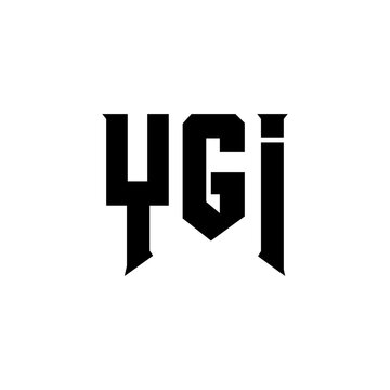 YGI letter logo design for technology company. YGI logo design black and white color combination. YGI logo, YGI vector, YGI design, YGI icon, YGI alphabet. YGI typography logo design.