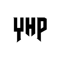 YHP letter logo design for technology company. YHP logo design black and white color combination. YHP logo, YHP vector, YHP design, YHP icon, YHP alphabet. YHP typography logo design.