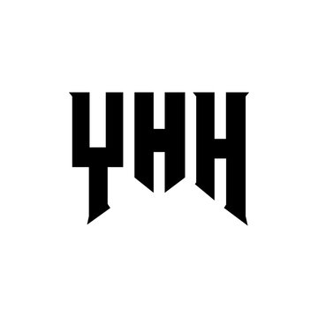 YHH letter logo design for technology company. YHH logo design black and white color combination. YHH logo, YHH vector, YHH design, YHH icon, YHH alphabet. YHH typography logo design.
