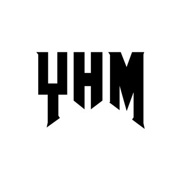 YHM letter logo design for technology company. YHM logo design black and white color combination. YHM logo, YHM vector, YHM design, YHM icon, YHM alphabet. YHM typography logo design.