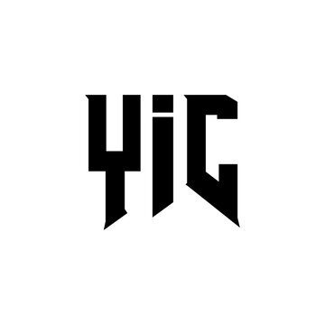 YIC letter logo design for technology company. YIC logo design black and white color combination. YIC logo, YIC vector, YIC design, YIC icon, YIC alphabet. YIC typography logo design.