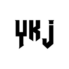 YKJ letter logo design for technology company. YKJ logo design black and white color combination. YKJ logo, YKJ vector, YKJ design, YKJ icon, YKJ alphabet. YKJ typography logo design.