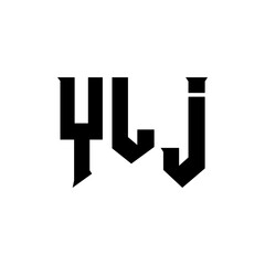 YLJ letter logo design for technology company. YLJ logo design black and white color combination. YLJ logo, YLJ vector, YLJ design, YLJ icon, YLJ alphabet. YLJ typography logo design.