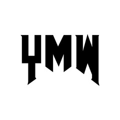 YMW letter logo design for technology company. YMW logo design black and white color combination. YMW logo, YMW vector, YMW design, YMW icon, YMW alphabet. YMW typography logo design.