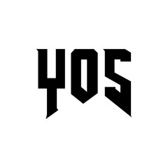 YOS letter logo design for technology company. YOS logo design black and white color combination. YOS logo, YOS vector, YOS design, YOS icon, YOS alphabet. YOS typography logo design.