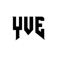 YVE letter logo design for technology company. YVE logo design black and white color combination. YVE logo, YVE vector, YVE design, YVE icon, YVE alphabet. YVE typography logo design.