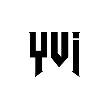 YVI letter logo design for technology company. YVI logo design black and white color combination. YVI logo, YVI vector, YVI design, YVI icon, YVI alphabet. YVI typography logo design.
