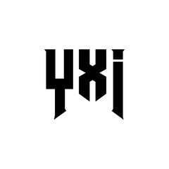 YXI letter logo design for technology company. YXI logo design black and white color combination. YXI logo, YXI vector, YXI design, YXI icon, YXI alphabet. YXI typography logo design.