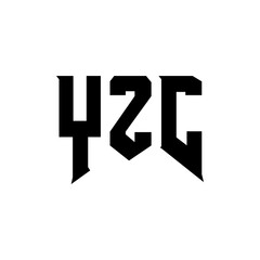 YZC letter logo design for technology company. YZC logo design black and white color combination. YZC logo, YZC vector, YZC design, YZC icon, YZC alphabet. YZC typography logo design.