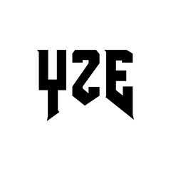 YZE letter logo design for technology company. YZE logo design black and white color combination. YZE logo, YZE vector, YZE design, YZE icon, YZE alphabet. YZE typography logo design.