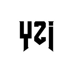 Obraz premium YZI letter logo design for technology company. YZI logo design black and white color combination. YZI logo, YZI vector, YZI design, YZI icon, YZI alphabet. YZI typography logo design.