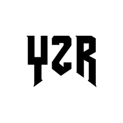 YZR letter logo design for technology company. YZR logo design black and white color combination. YZR logo, YZR vector, YZR design, YZR icon, YZR alphabet. YZR typography logo design.