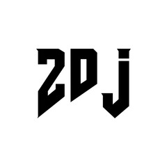 ZDJ letter logo design for technology company. ZDJ logo design black and white color combination. ZDJ logo, ZDJ vector, ZDJ design, ZDJ icon, ZDJ alphabet. ZDJ typography logo design.