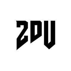 ZDU letter logo design for technology company. ZDU logo design black and white color combination. ZDU logo, ZDU vector, ZDU design, ZDU icon, ZDU alphabet. ZDU typography logo design.