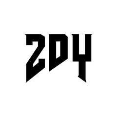 ZDY letter logo design for technology company. ZDY logo design black and white color combination. ZDY logo, ZDY vector, ZDY design, ZDY icon, ZDY alphabet. ZDY typography logo design.