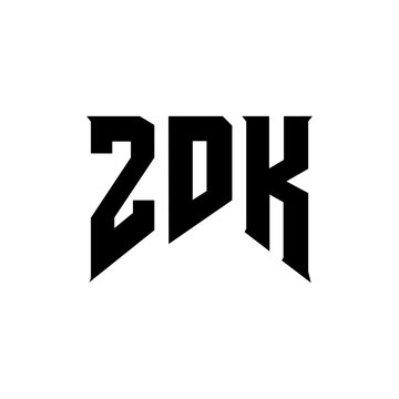 ZDK letter logo design for technology company. ZDK logo design black and white color combination. ZDK logo, ZDK vector, ZDK design, ZDK icon, ZDK alphabet. ZDK typography logo design.