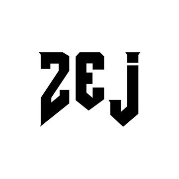 ZEJ letter logo design for technology company. ZEJ logo design black and white color combination. ZEJ logo, ZEJ vector, ZEJ design, ZEJ icon, ZEJ alphabet. ZEJ typography logo design.
