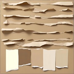 Beige color palette, layered ripped paper background