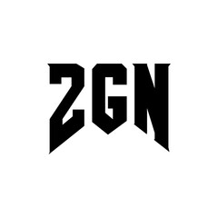 ZGN letter logo design for technology company. ZGN logo design black and white color combination. ZGN logo, ZGN vector, ZGN design, ZGN icon, ZGN alphabet. ZGN typography logo design.