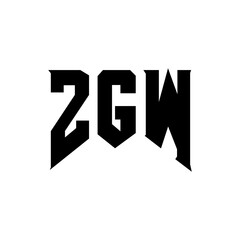 ZGW letter logo design for technology company. ZGW logo design black and white color combination. ZGW logo, ZGW vector, ZGW design, ZGW icon, ZGW alphabet. ZGW typography logo design.