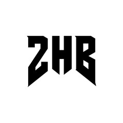 ZHB letter logo design for technology company. ZHB logo design black and white color combination. ZHB logo, ZHB vector, ZHB design, ZHB icon, ZHB alphabet. ZHB typography logo design.