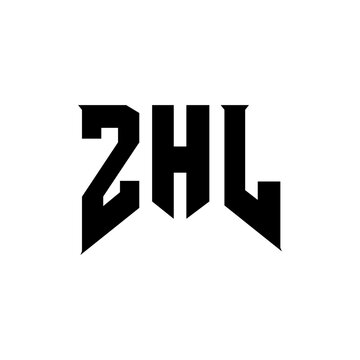 ZHL letter logo design for technology company. ZHL logo design black and white color combination. ZHL logo, ZHL vector, ZHL design, ZHL icon, ZHL alphabet. ZHL typography logo design.