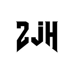 ZJH letter logo design for technology company. ZJH logo design black and white color combination. ZJH logo, ZJH vector, ZJH design, ZJH icon, ZJH alphabet. ZJH typography logo design.