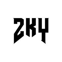 ZKY letter logo design for technology company. ZKY logo design black and white color combination. ZKY logo, ZKY vector, ZKY design, ZKY icon, ZKY alphabet. ZKY typography logo design.