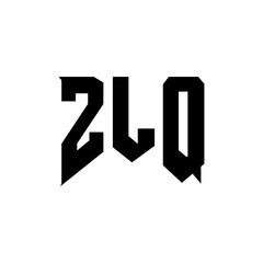 ZLQ letter logo design for technology company. ZLQ logo design black and white color combination. ZLQ logo, ZLQ vector, ZLQ design, ZLQ icon, ZLQ alphabet. ZLQ typography logo design.