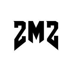 Obraz premium ZMZ letter logo design for technology company. ZMZ logo design black and white color combination. ZMZ logo, ZMZ vector, ZMZ design, ZMZ icon, ZMZ alphabet. ZMZ typography logo design.