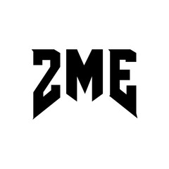 ZME letter logo design for technology company. ZME logo design black and white color combination. ZME logo, ZME vector, ZME design, ZME icon, ZME alphabet. ZME typography logo design.