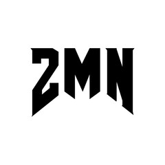 ZMN letter logo design for technology company. ZMN logo design black and white color combination. ZMN logo, ZMN vector, ZMN design, ZMN icon, ZMN alphabet. ZMN typography logo design.