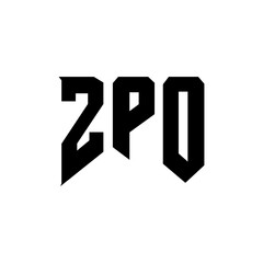 ZPO letter logo design for technology company. ZPO logo design black and white color combination. ZPO logo, ZPO vector, ZPO design, ZPO icon, ZPO alphabet. ZPO typography logo design.