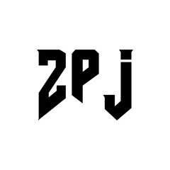 ZPJ letter logo design for technology company. ZPJ logo design black and white color combination. ZPJ logo, ZPJ vector, ZPJ design, ZPJ icon, ZPJ alphabet. ZPJ typography logo design.