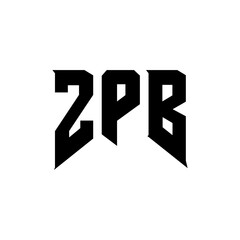 ZPB letter logo design for technology company. ZPB logo design black and white color combination. ZPB logo, ZPB vector, ZPB design, ZPB icon, ZPB alphabet. ZPB typography logo design.
