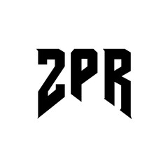 ZPR letter logo design for technology company. ZPR logo design black and white color combination. ZPR logo, ZPR vector, ZPR design, ZPR icon, ZPR alphabet. ZPR typography logo design.