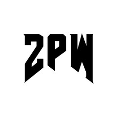 ZPW letter logo design for technology company. ZPW logo design black and white color combination. ZPW logo, ZPW vector, ZPW design, ZPW icon, ZPW alphabet. ZPW typography logo design.