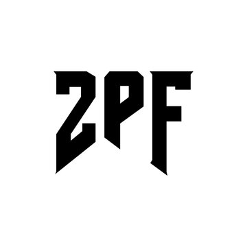 ZPF letter logo design for technology company. ZPF logo design black and white color combination. ZPF logo, ZPF vector, ZPF design, ZPF icon, ZPF alphabet. ZPF typography logo design.