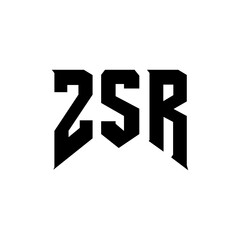 ZSR letter logo design for technology company. ZSR logo design black and white color combination. ZSR logo, ZSR vector, ZSR design, ZSR icon, ZSR alphabet. ZSR typography logo design.