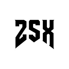 ZSX letter logo design for technology company. ZSX logo design black and white color combination. ZSX logo, ZSX vector, ZSX design, ZSX icon, ZSX alphabet. ZSX typography logo design.